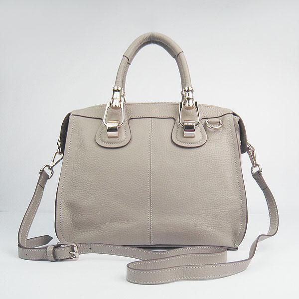 Fake Hermes New Arrival Double-duty leather handbag Grey 60669